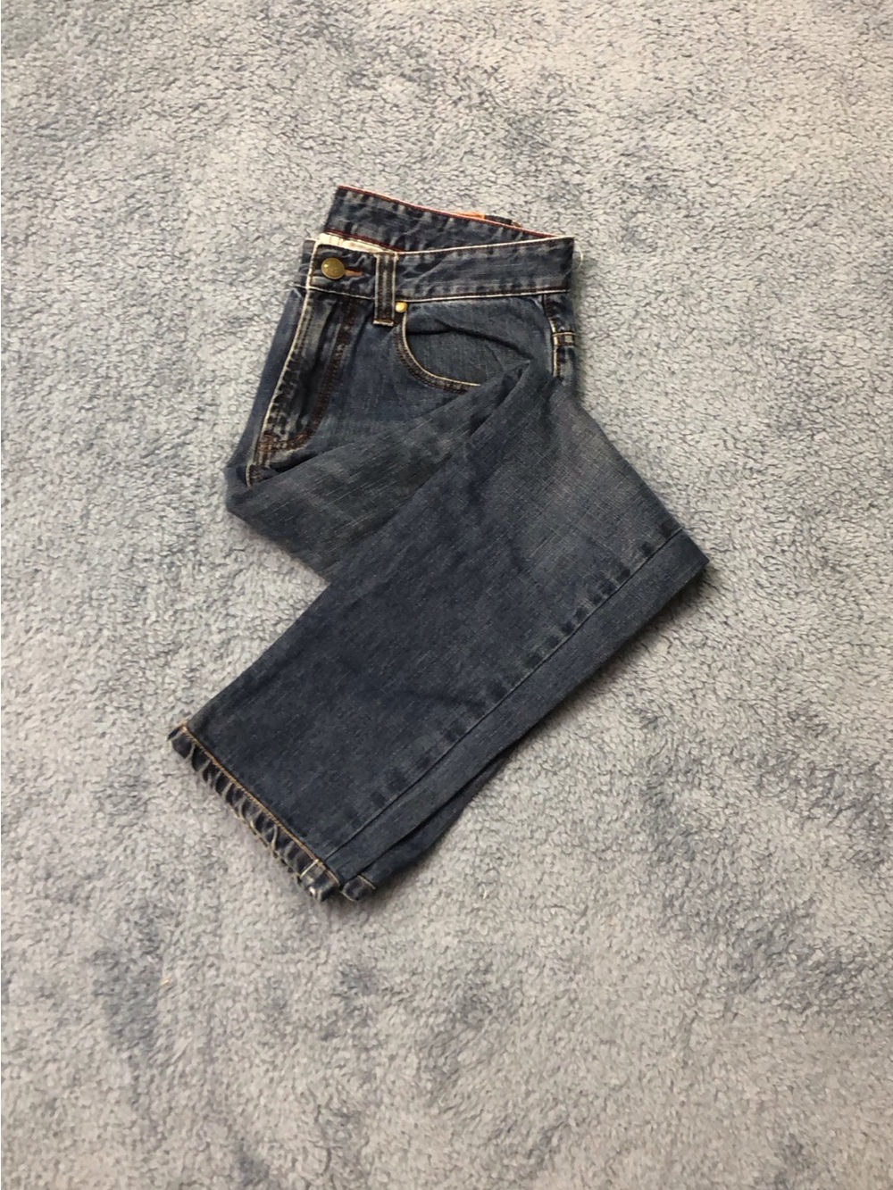 Classic Dark Wash Straight Jeans - Dark Blue